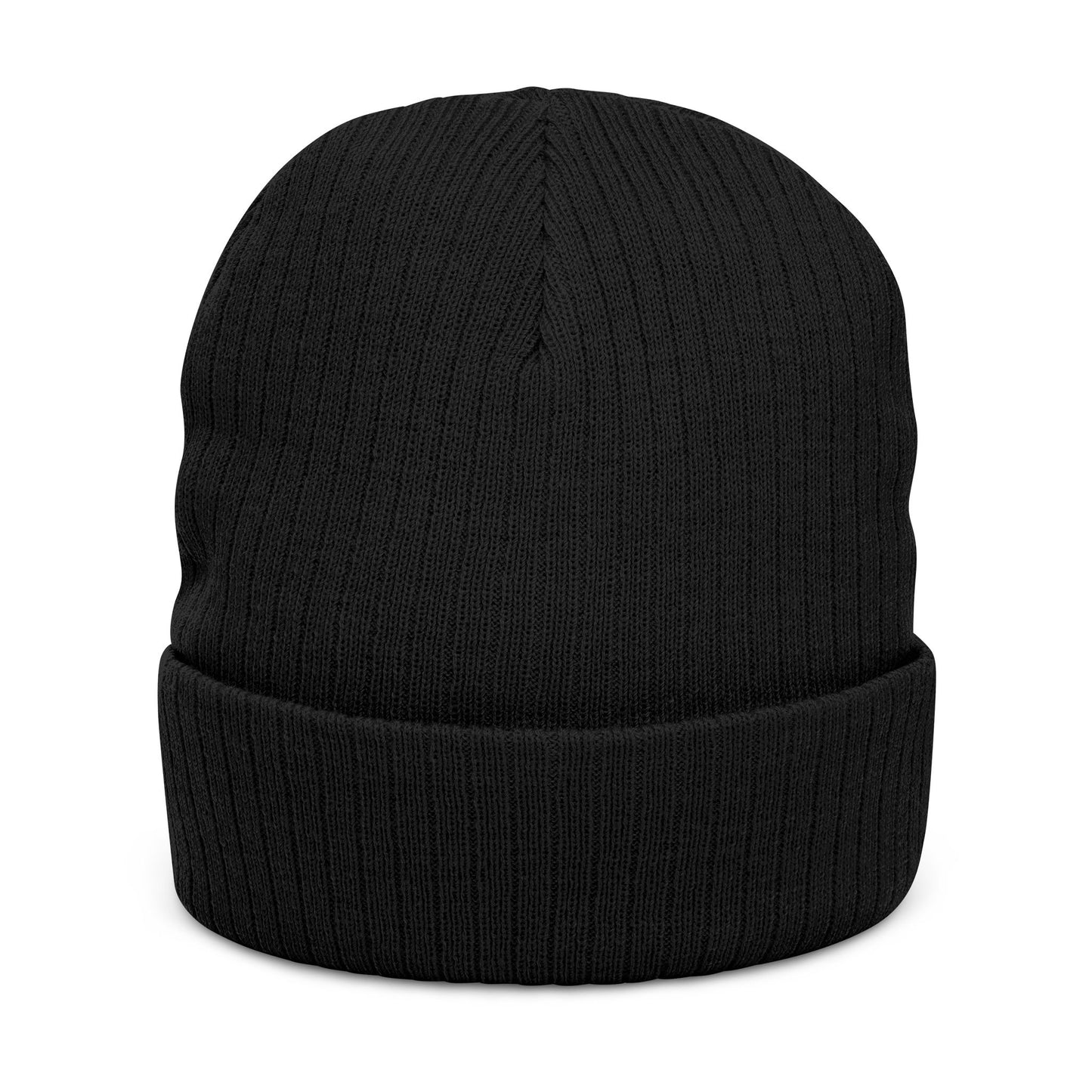 Stylish Ribbed Knit Beanie with Unique Embroidery, Winter Fashion, Gift for Him/Her, Cool Weather Accessory, Beanie Cap, Embroidered Hat